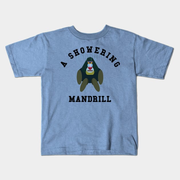 8ts Showering Mandrill Kids T-Shirt by kewlwolf8ts